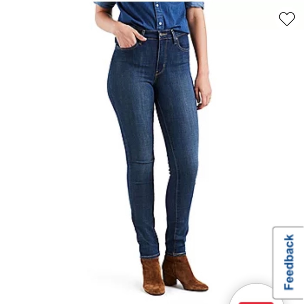 Levi’s 721 high rise skinny distressed hem
